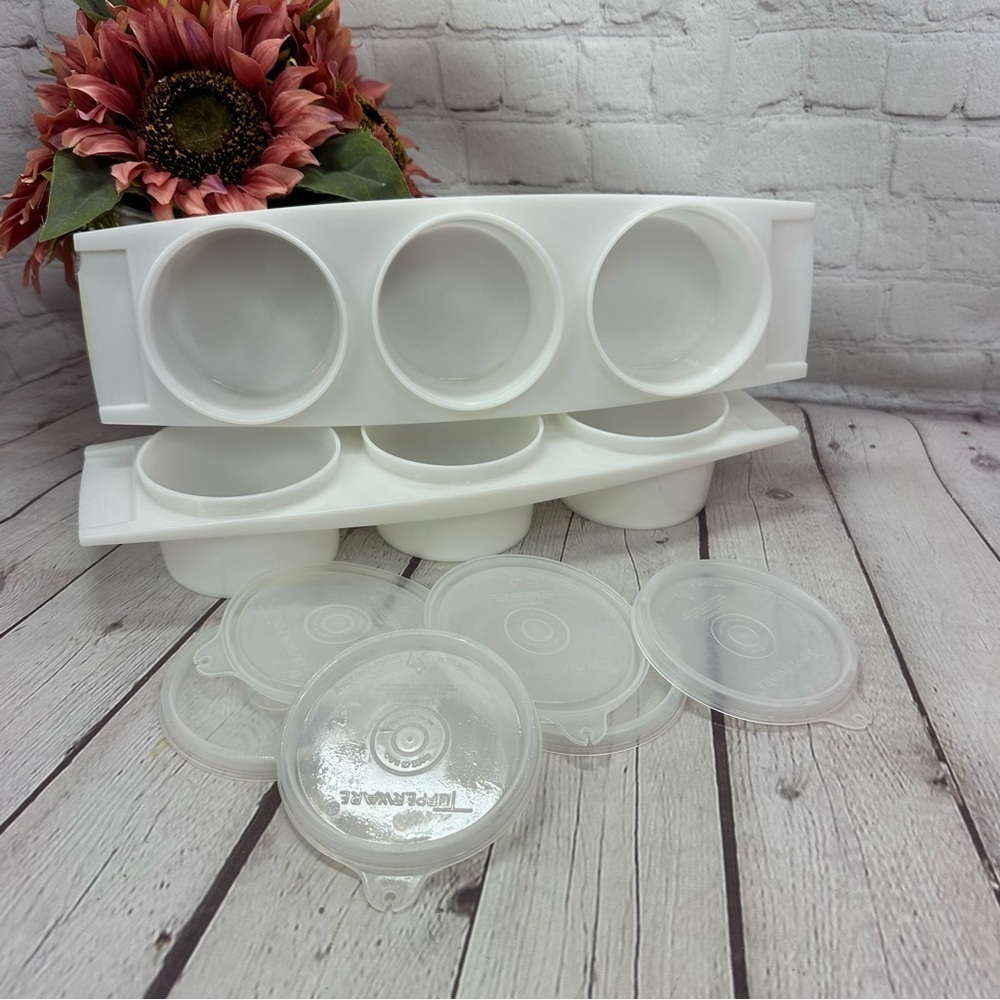 vintage tupperware planter tray/ condiment tray with seals food prep entertain